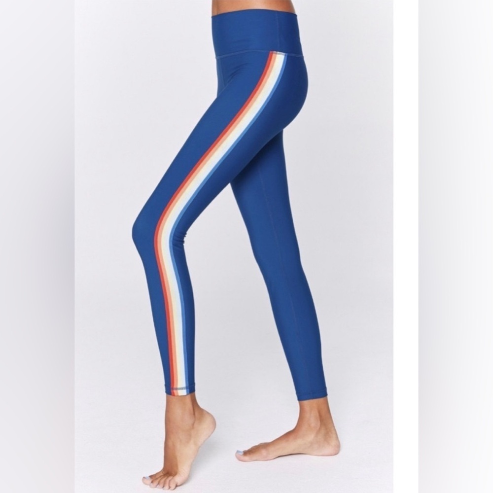 Spiritual Gangster Blue Rainbow Leggings Size Small